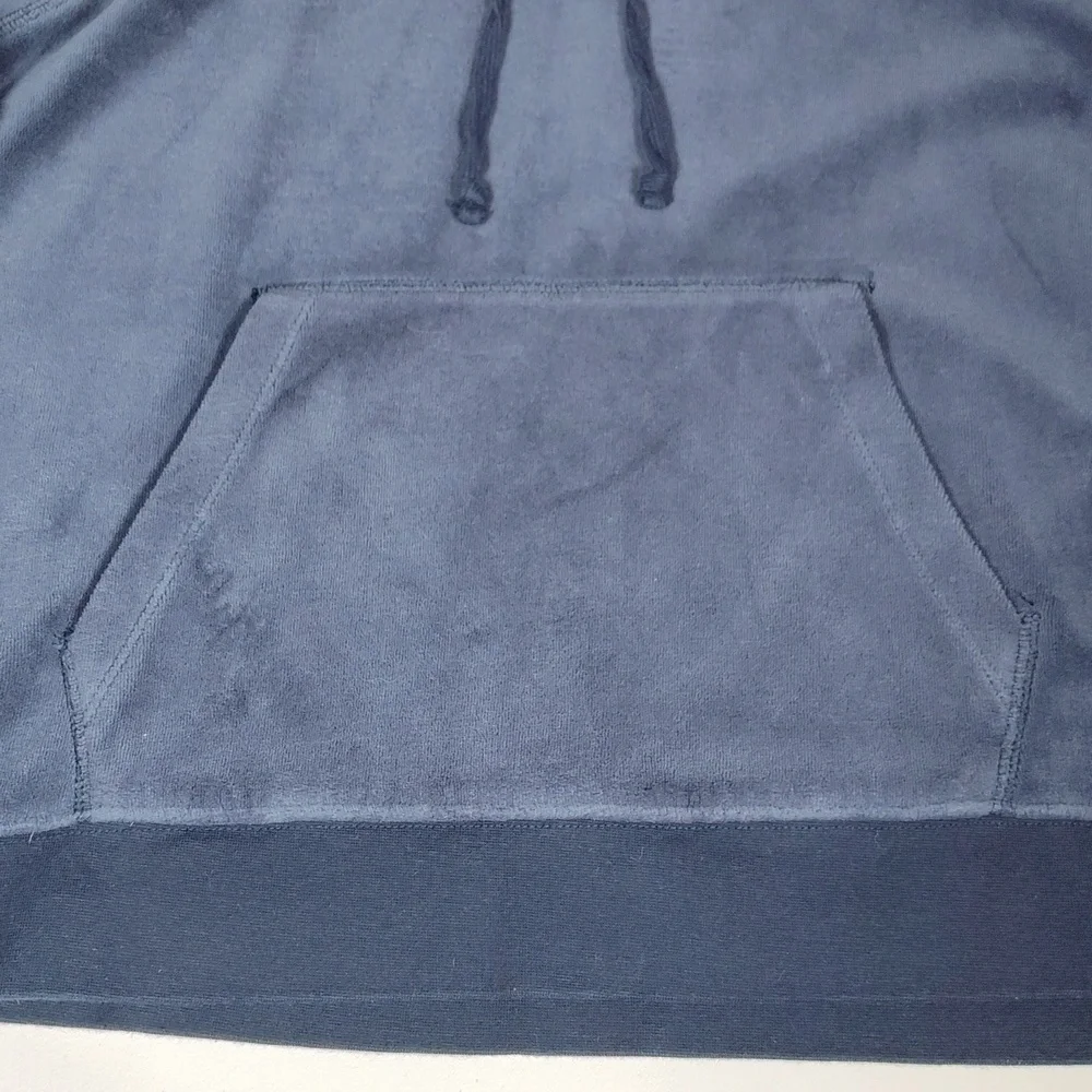 J.‎ Crew Womens Navy Blue Relaxed Fit Velour Pullover Hoodie Sweatshirt Medium